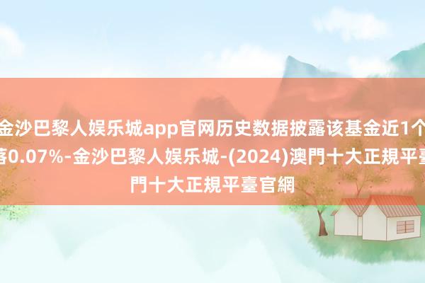 金沙巴黎人娱乐城app官网历史数据披露该基金近1个月下落0.07%-金沙巴黎人娱乐城-(2024)澳門十大正規平臺官網